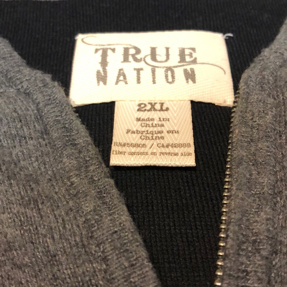 True Nation Size 2XL  Gray Hoodie Sweater